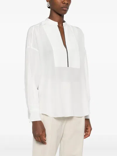 Brunello Cucinelli Monili Silk Blouse