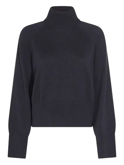 Brunello Cucinelli Ribbed Turtleneck Knitwear Long Sleeves In Black