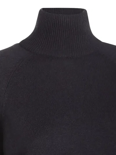 Brunello Cucinelli Ribbed Turtleneck Knitwear Long Sleeves In Black