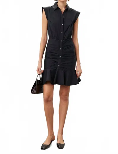 Veronica Beard Bell Button Down Shirt Dress In Black In Black