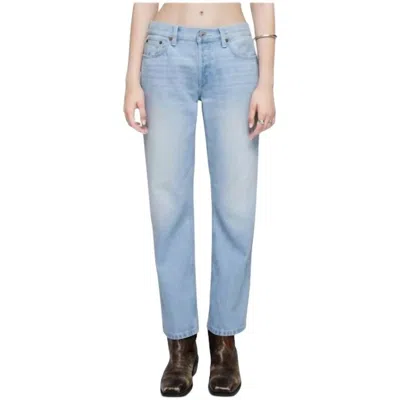 Re/done 70s Easy Straight Crop Jeans In Light Wash In Blue