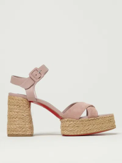 Christian Louboutin Calakala 70 Suede And Leather Espadrilles In Pink