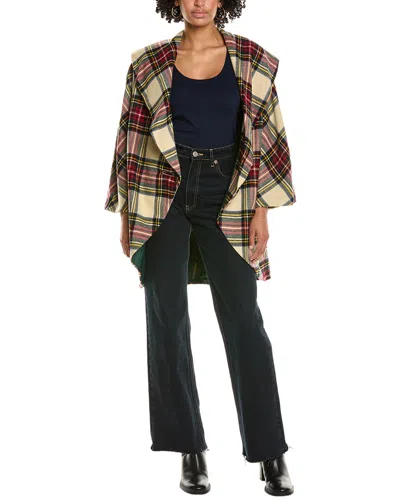 Frances Valentine Cocoon Wool Coat In Multi