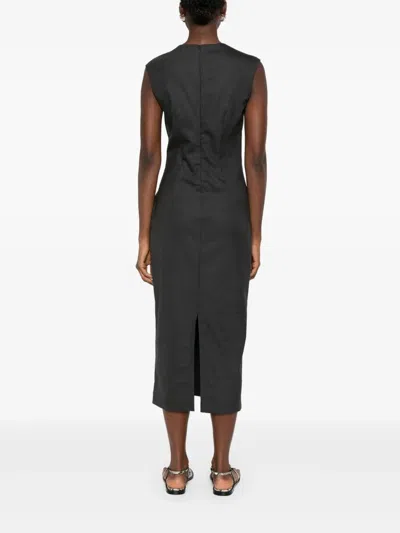 Brunello Cucinelli Sleeveless Midi Dress In Black