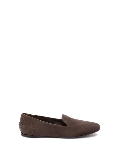 Brunello Cucinelli Women Suede Loafers With Monili Detail