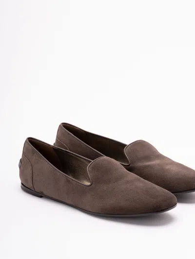 Brunello Cucinelli Women Suede Loafers With Monili Detail