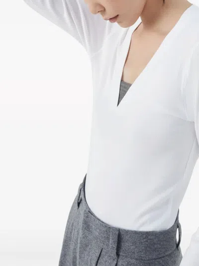 Brunello Cucinelli Long Sleeve V-neck T-shirt Clothing
