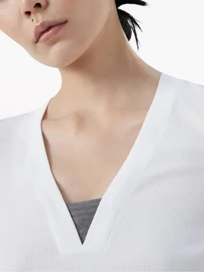 Brunello Cucinelli Long Sleeve V-neck T-shirt Clothing