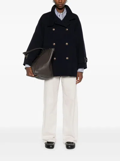 Brunello Cucinelli Double-breasted Coat In Black
