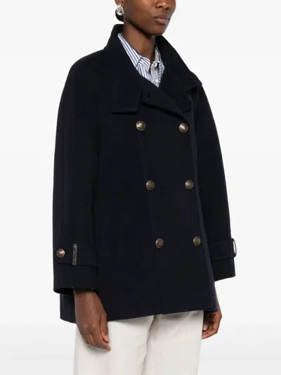 Brunello Cucinelli Double-breasted Coat In Black
