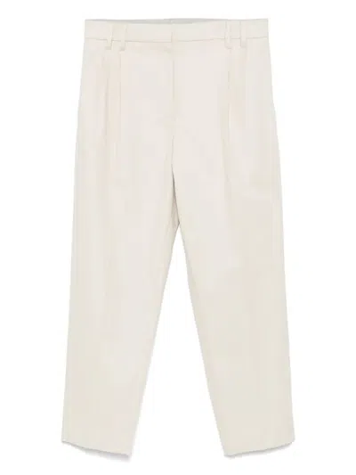 Brunello Cucinelli Cotton Trousers In White