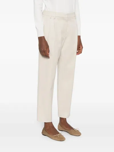 Brunello Cucinelli Cotton Trousers In White