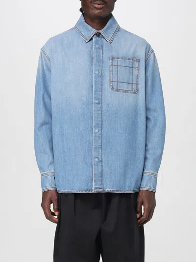 Ferrari Blue Long Sleeves Denim Shirt In Blue