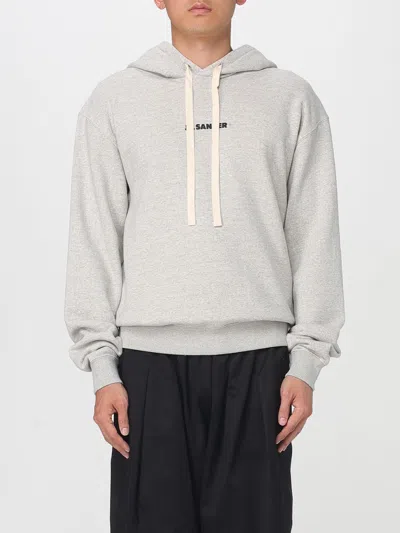 Jil Sander Hoodie With Logo Print In Gray