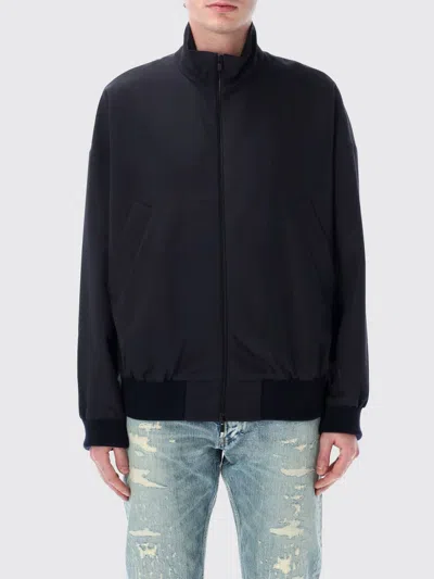 Fear Of God High-necked Jacket With Ribbed Cuffs And Hem In Blue