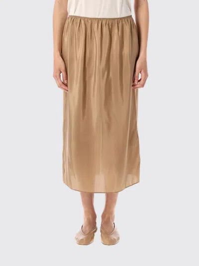 Carven Silk Midi Skirt In Neutral