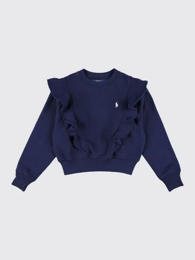 Polo Ralph Lauren Kid - Ruffled Sweatshirt In Blue