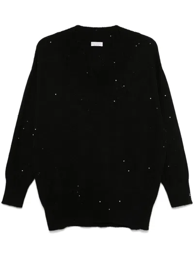 Brunello Cucinelli Sequin-embellished Sweater In Black