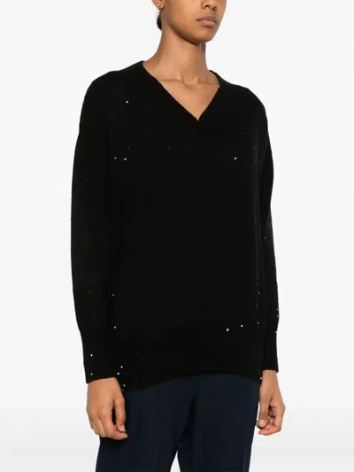 Brunello Cucinelli Sequin-embellished Sweater In Black