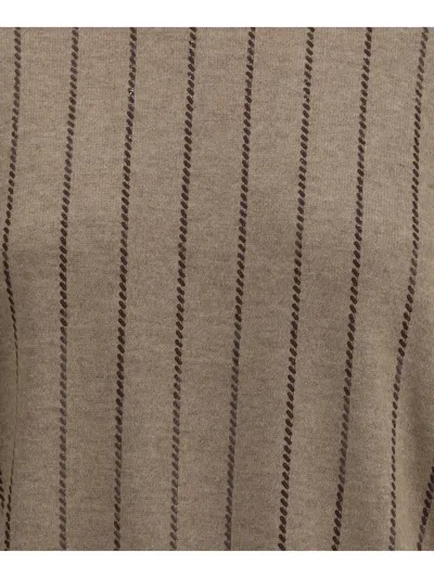 Brunello Cucinelli Women Sweater With Sequins In Brown