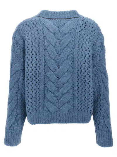 Brunello Cucinelli Alpaca-wool Irish Cable Knit V-neck Sweater