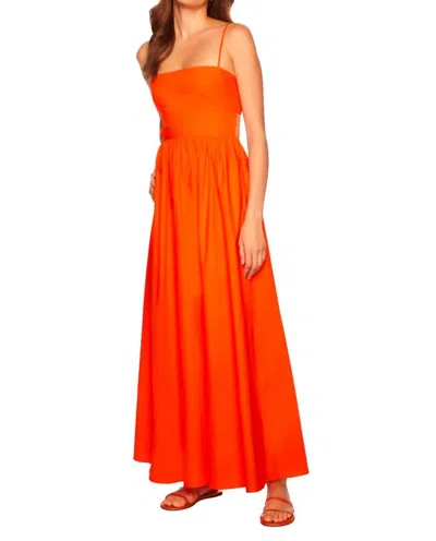 Susana Monaco Poplin Open-back Maxi Dress In Mandarin In Red