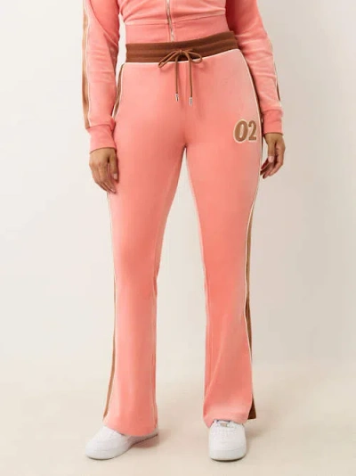True Religion Women's Velour Panelled Track Pant In Pink