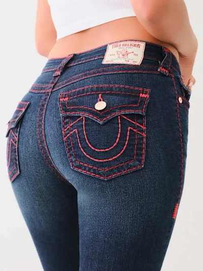 True Religion Women's Jennie Super T Mid Rise Skinny Jean