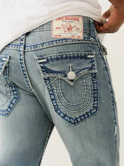 True Religion Men's Ricky Super T Flap Straight Jean In Blue