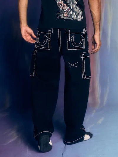 True Religion Men's Big T Cargo Baggy Pant In Blue