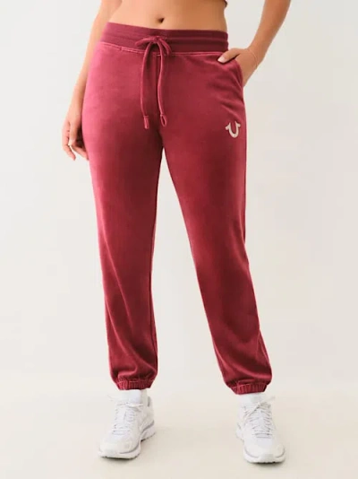 True Religion Elastic Waist Sweatpants In Red