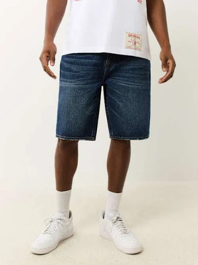 True Religion Bobby Flap Baggy Denim Short In Blue