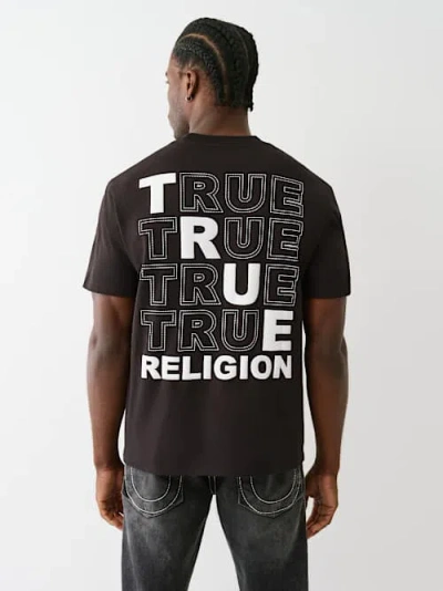 True Religion Men's Big T Puff Stitch Heavyweight T-shirt In Black