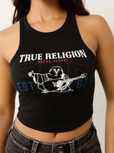True Religion Goddess Crop Tank In Black