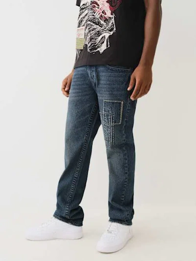 True Religion Ricky Sashiko Flap Straight Jean