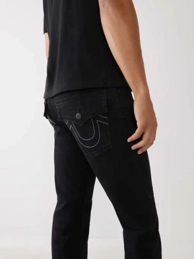 True Religion Men's Ricky Straight Jean 32" In Black