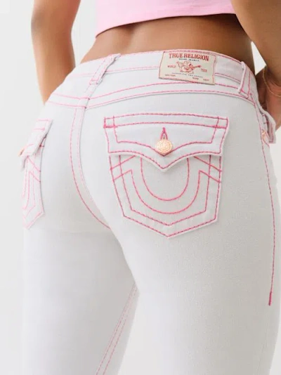 True Religion Women's Joey Mid Rise Big T Flare Jean