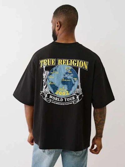 True Religion Men's Heavyweight Denim Globe T-shirt