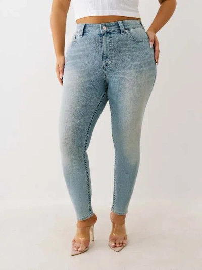 True Religion Women's Plus Jennie Mid Rise Skinny Jean In Blue
