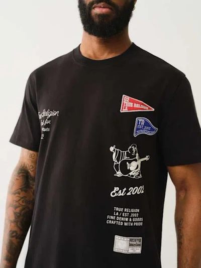 True Religion Men's Heavyweight Collegiate Logo T-shirt