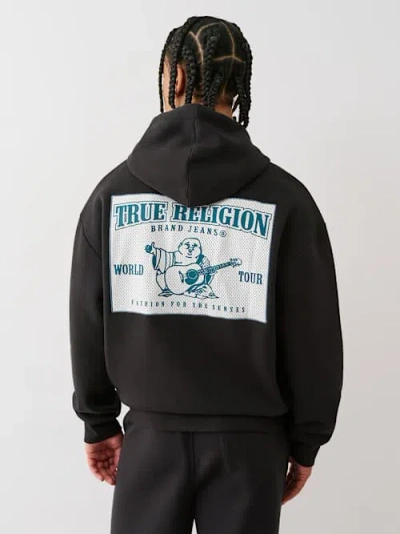 True Religion Mesh World Tour Hoodie In Black