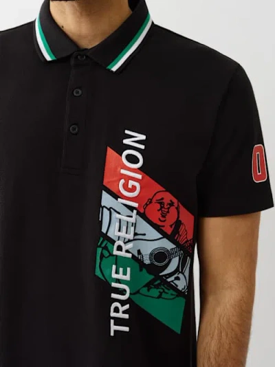 True Religion Men's Buddha Relaxed Polo Shirt In Black