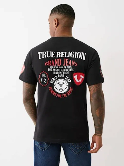 True Religion Men's Logo Patch T-shirt In Black