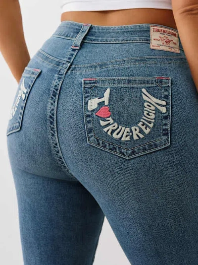 True Religion Women's Plus Jennie ‘i Love ' Curvy Skinny Jean