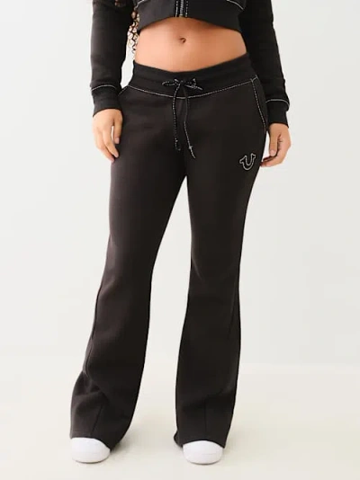 True Religion Low Rise Big T Joey Sweatpants In Black