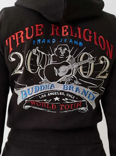 True Religion Women's Lurex Embroidered World Tour Zip Hoodie