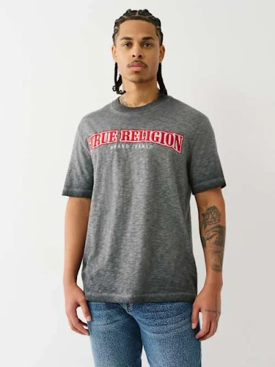 True Religion Standard Arch Logo T-shirt In Gray