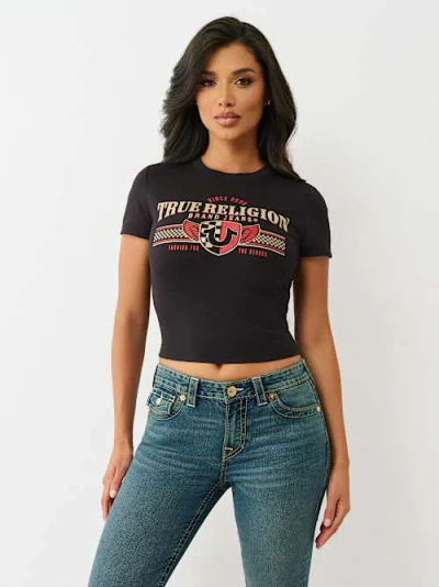 True Religion Women's Racer Baby T-shirt In Black