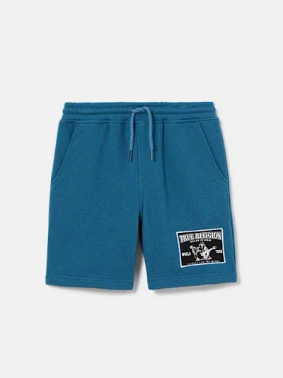 True Religion Boys Patch Sweat Short In Blue