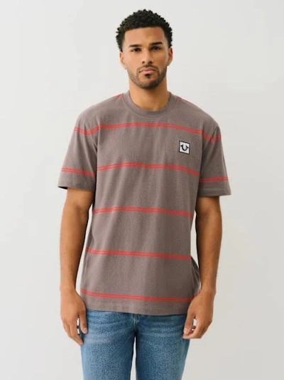 True Religion Men's Relaxed Striped T-shirt In Red